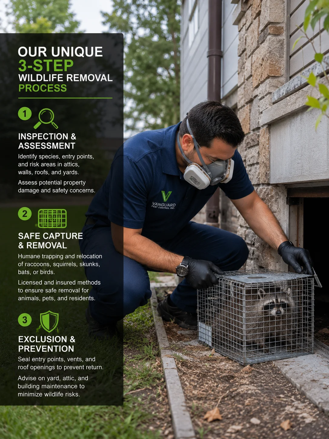 Vanguard's Unique 3-Step Wildlife Removal Process