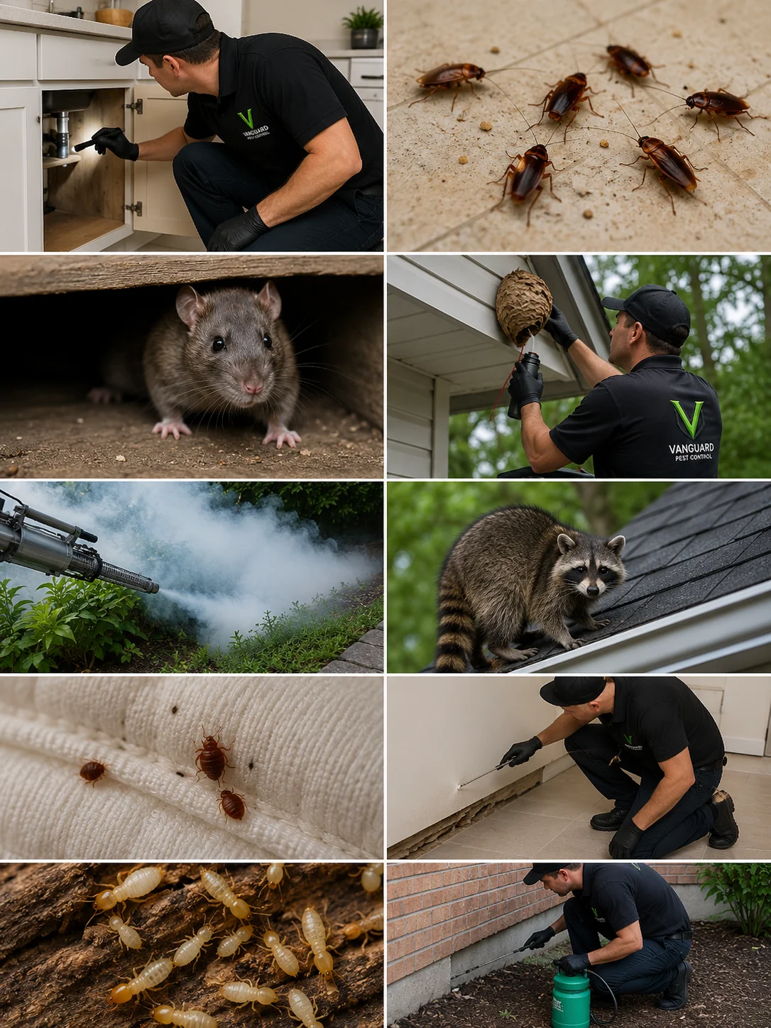 Professional Vanguard Pest Control technician providing comprehensive pest control services in Ashgrove, including rodent control, cockroach extermination, bed bug removal, termite treatment, wasp nest removal, mosquito control, and humane wildlife removal for residential and commercial properties