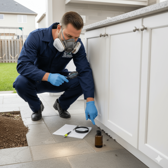 GTA ant exterminator performing professional ant control process